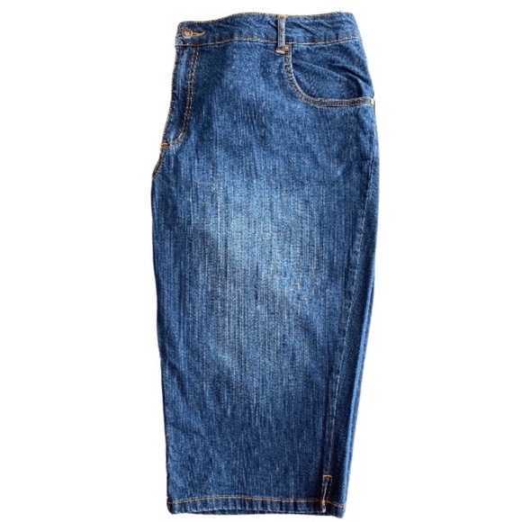 Natural Fit Stretch Capri Woman Within Plus Size 20W Blue Jeans Cropped Capris - Picture 11 of 14